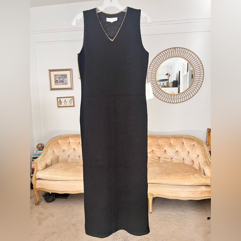 ANNE PEDERSEN Collection Vintage Knit Black Sleeveless Dress Size S NWT